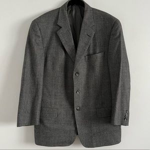 Lori Piana Mens 42R Super 100s Wool Blazer Jacket Glen Plaid Gray Soft 3-Button